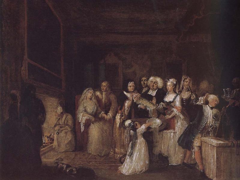 William Hogarth Baptism ceremony oil painting image